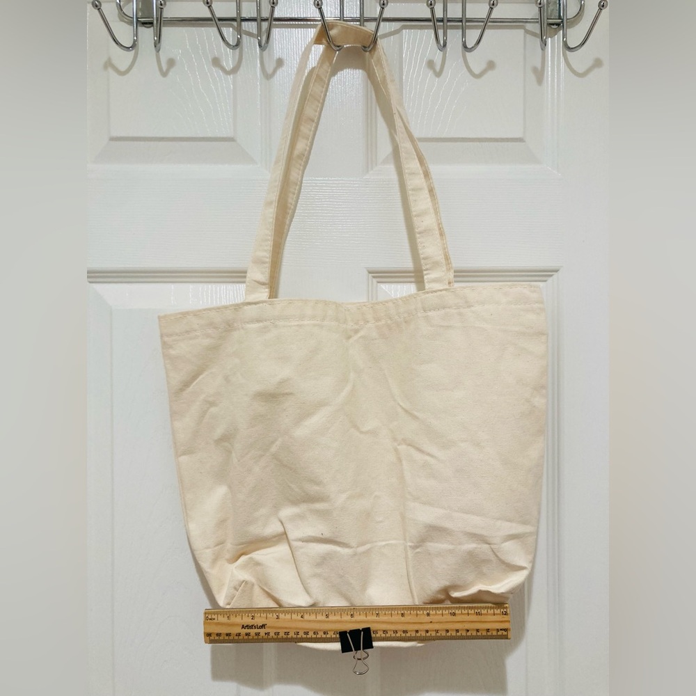 5 for $10: NWOT Blue Zones Canvas Tote Bag about 12” x 12” - Picture 2 of 3